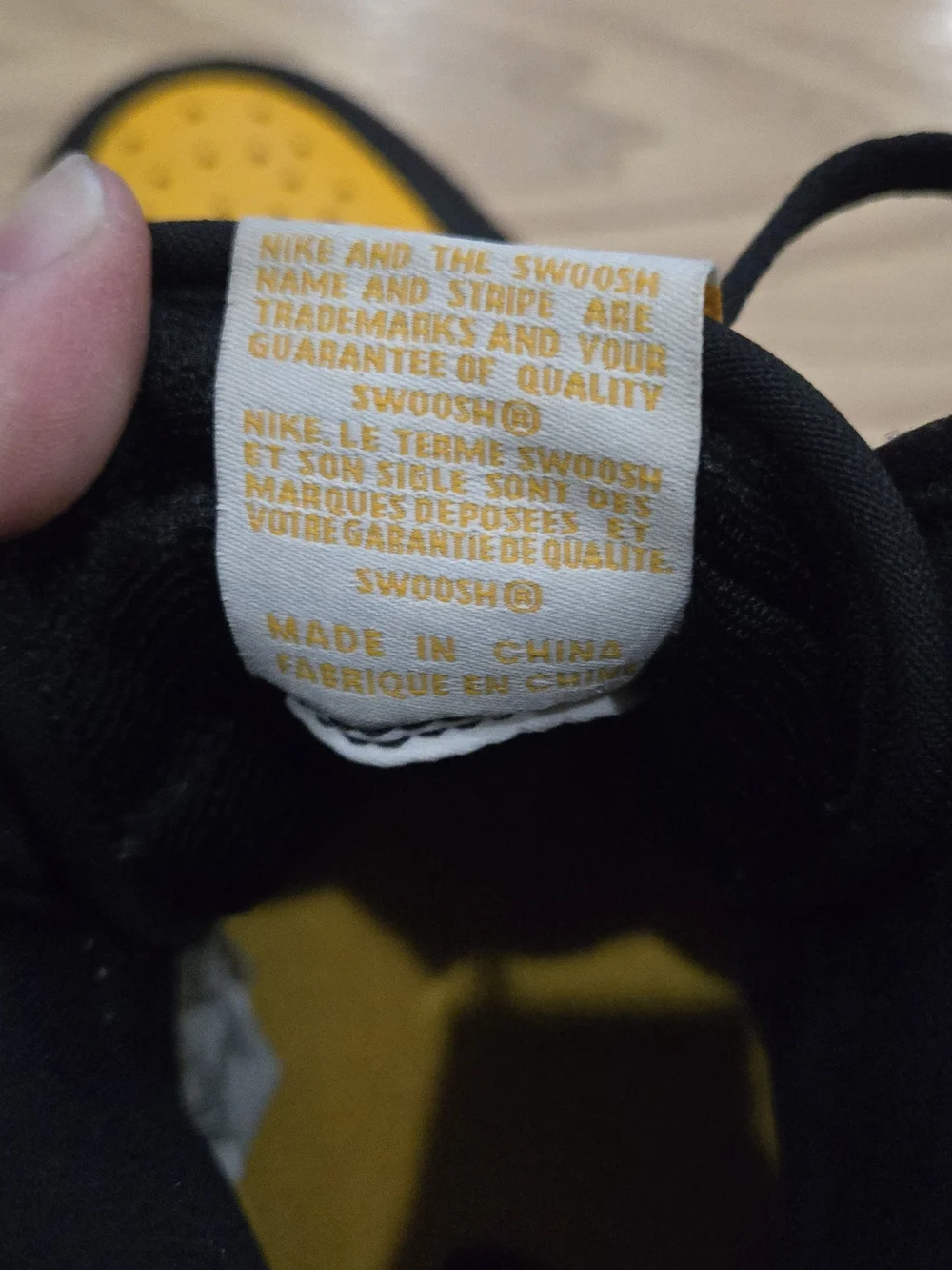 Air Jordan 1 Retro High Top Sneakers Yellow, Black & White Size 7